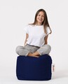 Taburet puf, Square Pouf, Ferndale, 45x45 cm, poliester impermeabil, albastru inchis