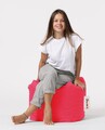 Taburet puf, Square Pouf, Ferndale, 45x45 cm, poliester impermeabil, roz