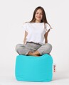 Taburet puf, Square Pouf, Ferndale, 45x45 cm, poliester impermeabil, turcoaz