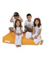 Set fotoliu dublu si 2 taburete pentru copii, Bean Bag, Ferndale, 100x50x40 cm, poliester impermeabil, portocaliu