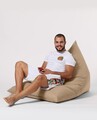 Fotoliu puf, Bean Bag Ferndale, Pyramid Bed, 145 cm, poliester impermeabil, bej nurca