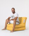Fotoliu extensibil, Siesta, Ferndale Bean Bag, 55 - 180 cm, poliester impermeabil, galben