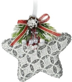 Alb/Argintiu, Star w circle and rhombus