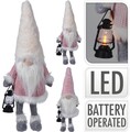 Decoratiune luminoasa Gnome w white body, 26x18x51 cm, plus, roz/alb