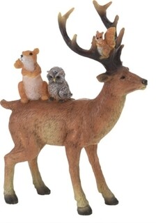 Színes, Reindeer w owl and squirrel
