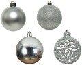 Silver Mix16 db Díszgömb, Decoris, műanyag, ezüstszín