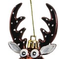 Glob Reindeer w dots, Decoris, 5.5x5.5x11.5 cm, plastic, maro