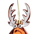 Reindeer w line Díszgömb, Decoris, 5.5x5.5x11.5 cm, műanyag, barna