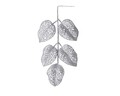Set 12 decoratiuni Leaves, Decoris, 36x6x2 cm, plastic, argintiu
