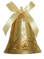 Bell w diamonds Dísz, Decoris, 6.5x9 cm, üveg, aranyszín