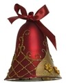 Bell w diamonds Dísz, Decoris, 6.5x9 cm, üveg, cseresznye