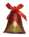 Bell w diamonds Dísz, Decoris, 6.5x9 cm, üveg, piros