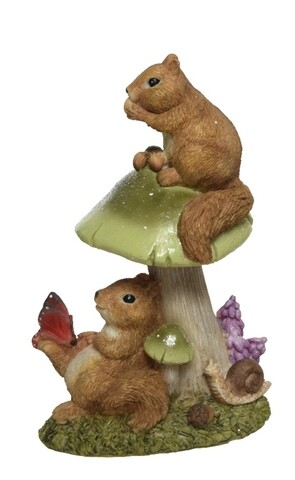 Decoratiune One under mushroom one on top of mushroom, Decoris, 9.5x12x18.5 cm, polirasina, verde