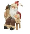 Santa sitting on a bench Dísz, Decoris, 9x5x15 cm, nemez, színes