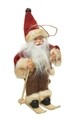 Santa with ski Dísz, Decoris, 9x5x13 cm, nemez, színes