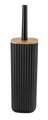Perie pentru toaleta cu suport, Wenko, Rotello, 10 x 36 x 10 cm, plastic/bambus, negru/maro