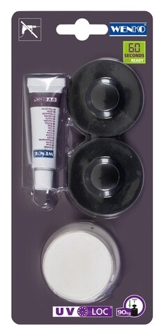 Sistem adeziv de montare, Wenko, UV-Loc, negru