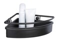 Etajera de colt pentru baie, Wenko, Molinella, 30 x 8.5 x 21.5 cm, inox/plastic, negru