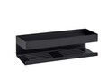 Suport accesorii baie, Wenko, Turbo-Loc, Genova Matt, 30 x 8 x 10.5 cm, inox, negru