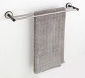 Suport prosoape de baie, Wenko, UV-Loc, Udine, 61 x 5 x 11 cm, inox, gri/negru