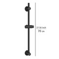 Bara cu suport pentru dus, Wenko, Shower, 70 cm, inox, negru