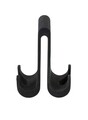 Suport cu agatatoare pentru dus, Wenko, Verna Duo, 5 x 9.5 x 7 cm, silicon, negru