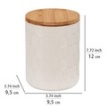 Recipient depozitare cu capac, Wenko, Maya, 0.4 L, 9.5 x 12 x 9.5 cm, ceramica/bambus