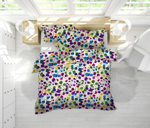 Set Alcam 2 perne microfibra 50x70 cm si pilota matlasata 220x200 cm,  Polka