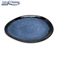Set 4 farfurii ovale Serenity, Art of Dining by Heinner, 28 cm, ceramica, albastru/negru