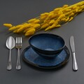 Set 4 boluri ovale Serenity, Heinner Ø16 cm, ceramica, albastru/negru