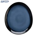 Set 4 farfurii ovale Serenity, Heinner Ø21 cm, ceramica, albastru/negru