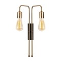 Aplica de perete, Mum - 3511, Opviq, 25 x 20 x 45 cm, 2 x E27, 40W, aramiu/negru