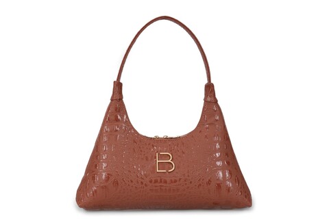 Geanta, Lucky Bees, 505 Croco Tan, piele ecologica, maro