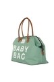 Geanta pentru pampersi, Bagmori, 2169 - 60986 - Green, textil, maro verde/alb
