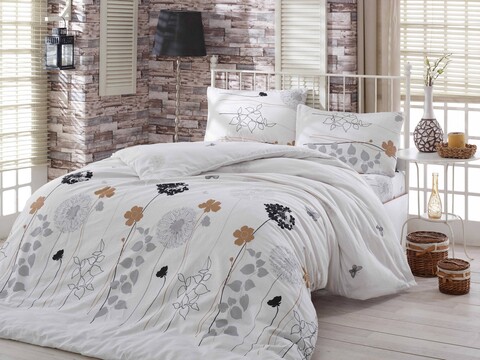 Lenjerie de pat dubla king size, Eponj Home, Atlantis 143EPJ68434, 3 piese, amestec bumbac, multicolor