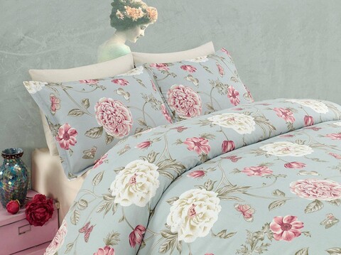 Lenjerie de pat dubla king size, Eponj Home, Sandiego 143EPJ51240, 3 piese, amestec bumbac, multicolor