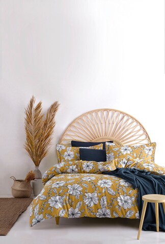 Lenjerie de pat dubla king size, Primacasa by Turkiz, Clark 182TRF12282, 3 piese, bumbac ranforce, multicolor