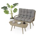 Set canapea si masuta, Veracruz, aluminiu, natur/gri