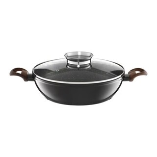 Maro/Negru, Tigaie cu capac 28 cm
