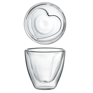 Transparent, 2 pahare 150 ml, inima