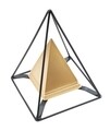 Decoratiune Piramid, Mauro Ferretti, 15x15x21 cm, polirasina, auriu