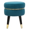 Taburet Paris Teal, Mauro Ferretti, Ø 35x40.5 cm, lemn de pin/catifea, turcoaz