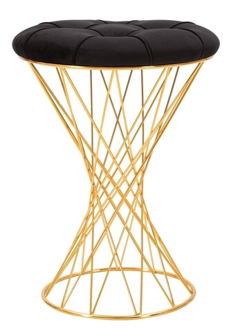 Taburet Gladys, Mauro Ferretti, Ø 41x50 cm, fier, negru