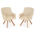 Set 2 scaune, Elize, L.64 l.61 H.80 cm, aluminiu, natur/bej
