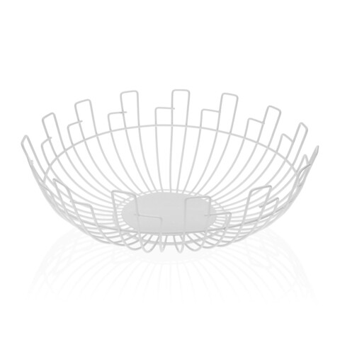 Cos pentru fructe Ortiz, Versa, 30 x 30 x 10 cm, otel, alb