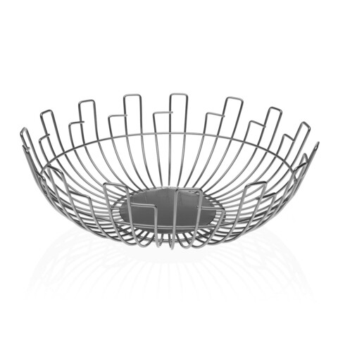 Ortiz Gyümölcskosár, Versa, 30 x 30 x 10 cm, acél, ezüstszín