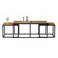 Set 3 masute de cafea, Zena Home, Gigante, 120 x 50 x 60 cm, pal melaminat, stejar/negru