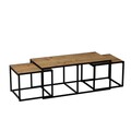 Set 3 masute de cafea, Zena Home, Gigante, 120 x 50 x 60 cm, pal melaminat, stejar/negru