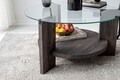Mastuta de cafea, Neostill, Mondo, 75 x 40 x 75 cm, sticla temperata/lemn solid de pin, antracit