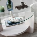 Mastuta de cafea, Neostill, Mondo, 75 x 40 x 75 cm, sticla temperata/lemn solid de pin, alb